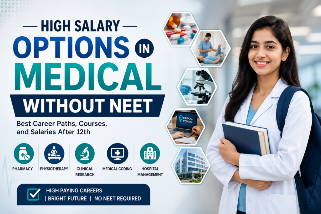 "High salary option in medical without neet"