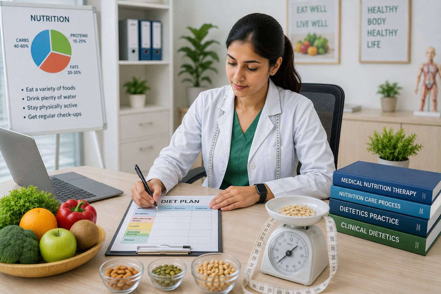 clinical dietitian preparing diet plan