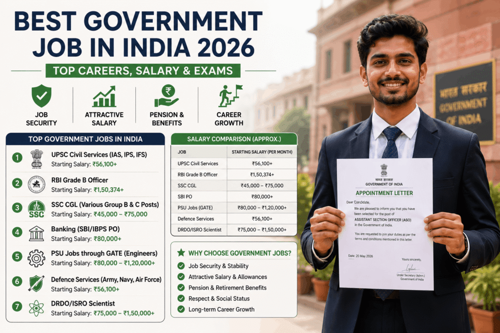 Top government jobs in India 2026