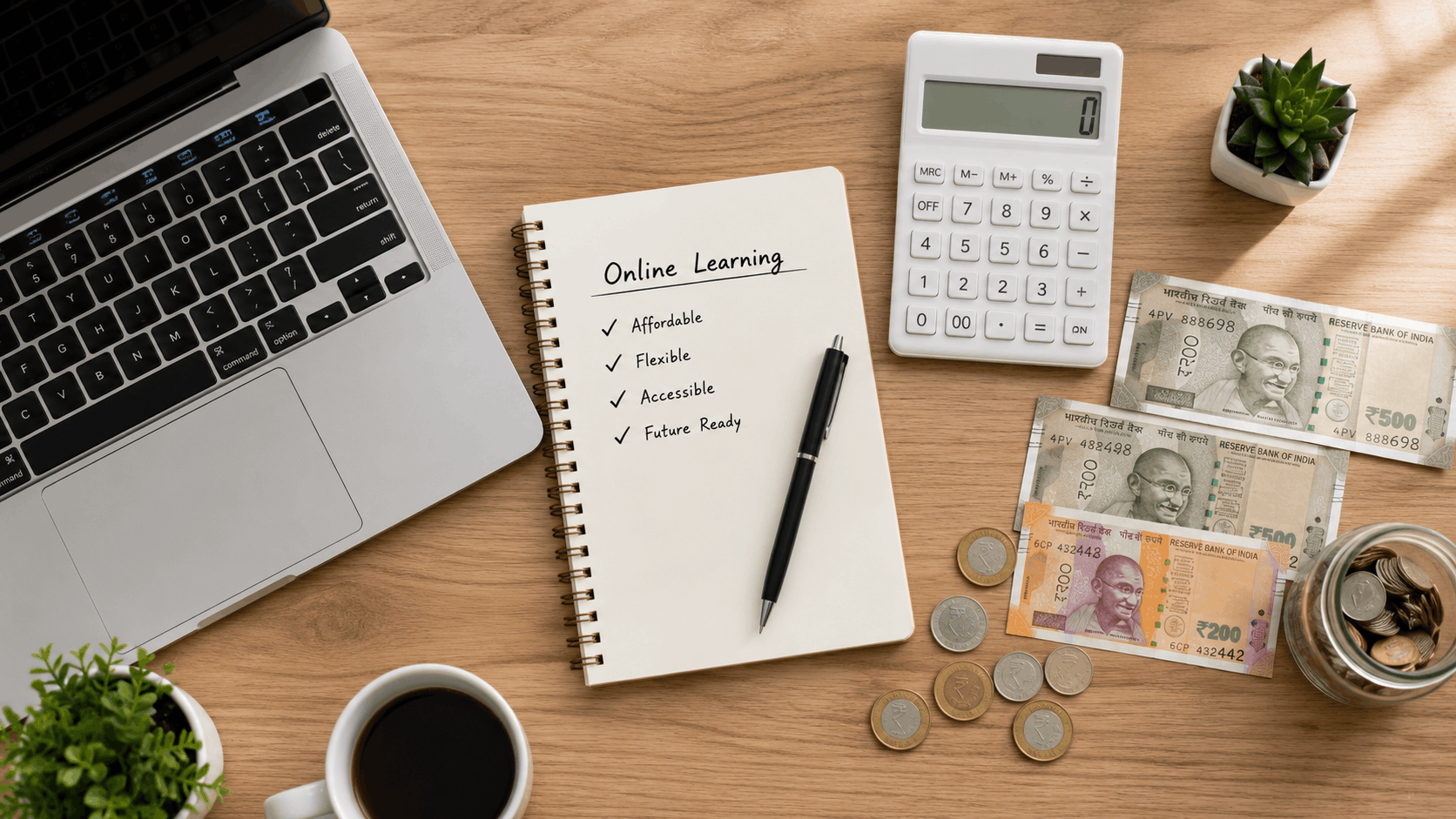 Productive workspace with learning tools 