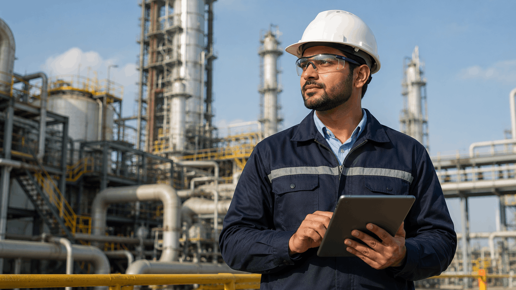 "PSU Engineer Working at an Industrial Refinery Plan