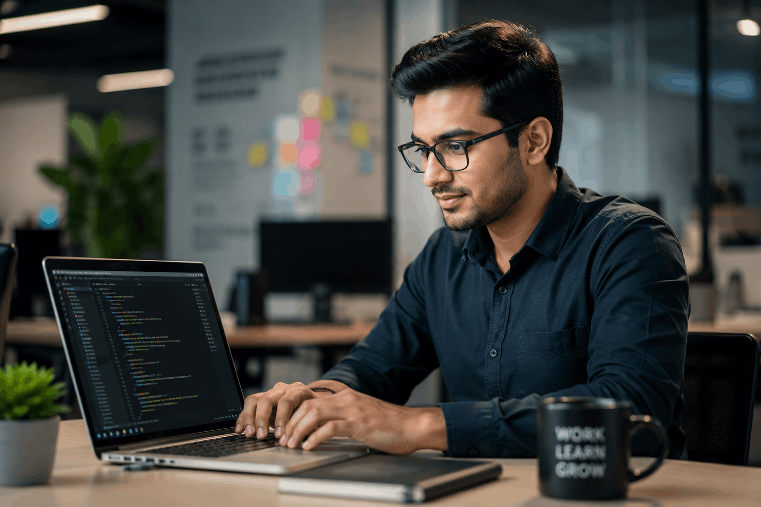 Focused at work in a modern office