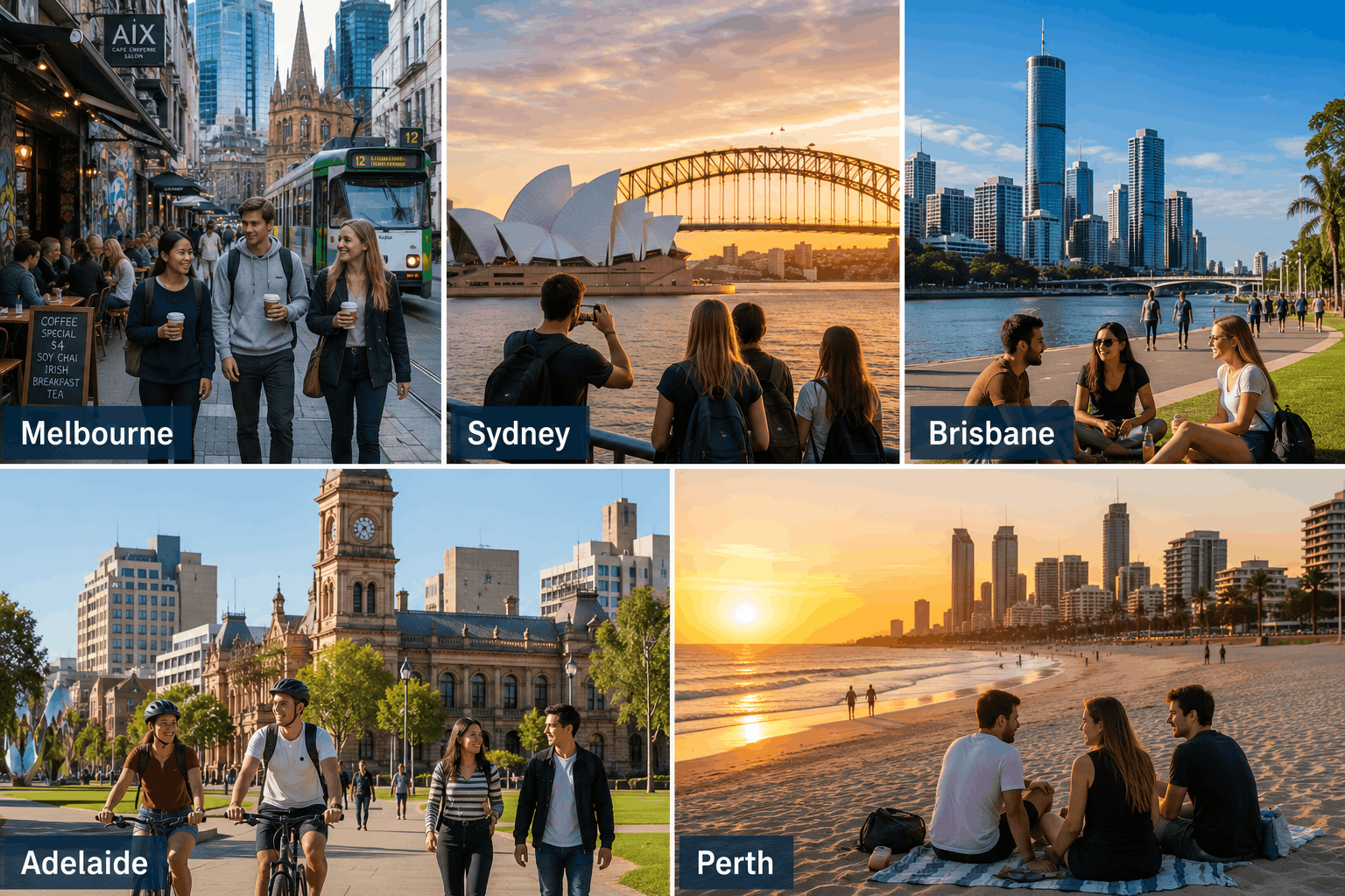 alt="Melbourne city laneway with international students and trams, popular study abroad Australia destination"