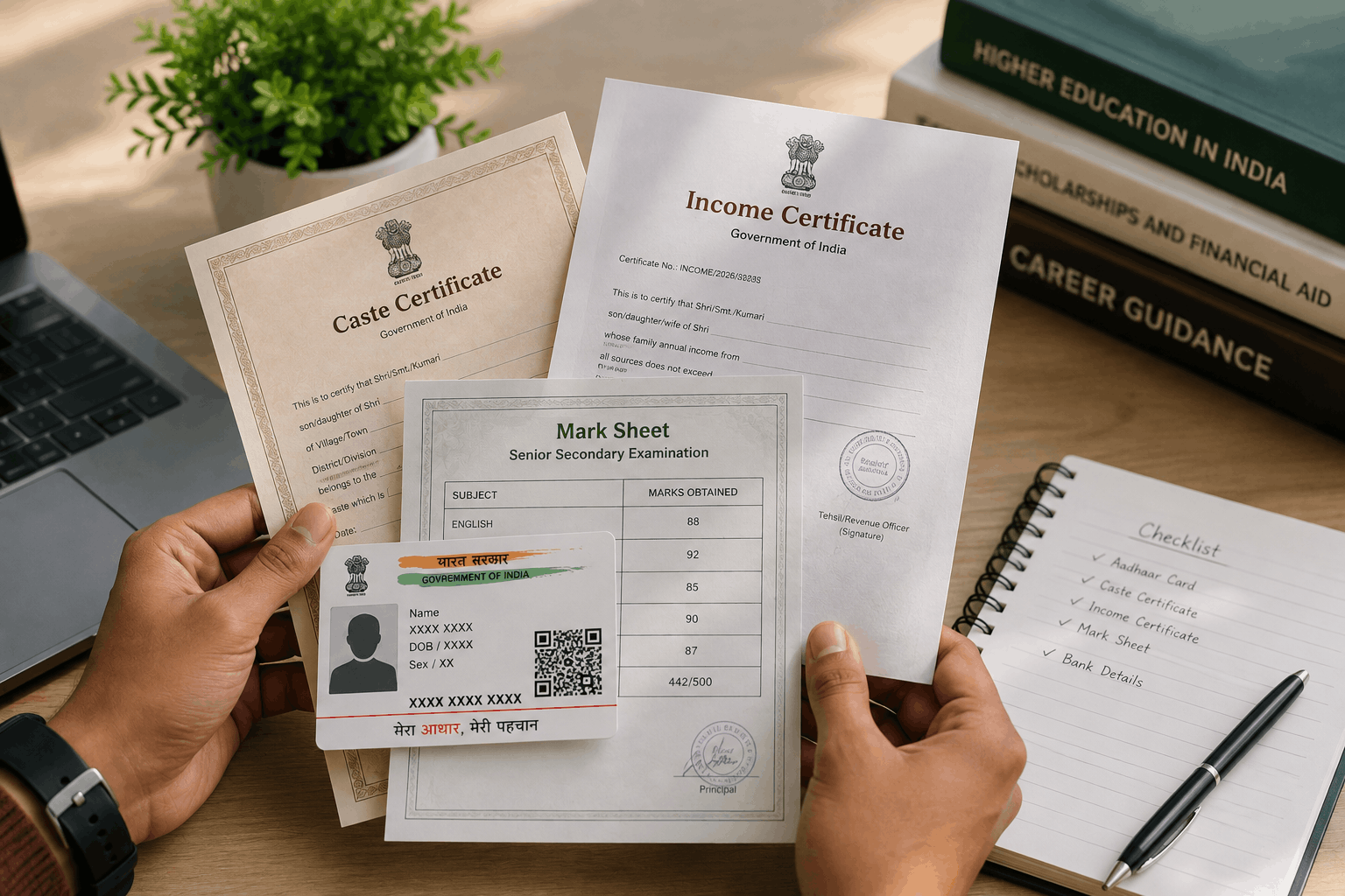 "Eligibility documents for Dr. Ambedkar Scholarship 2026"